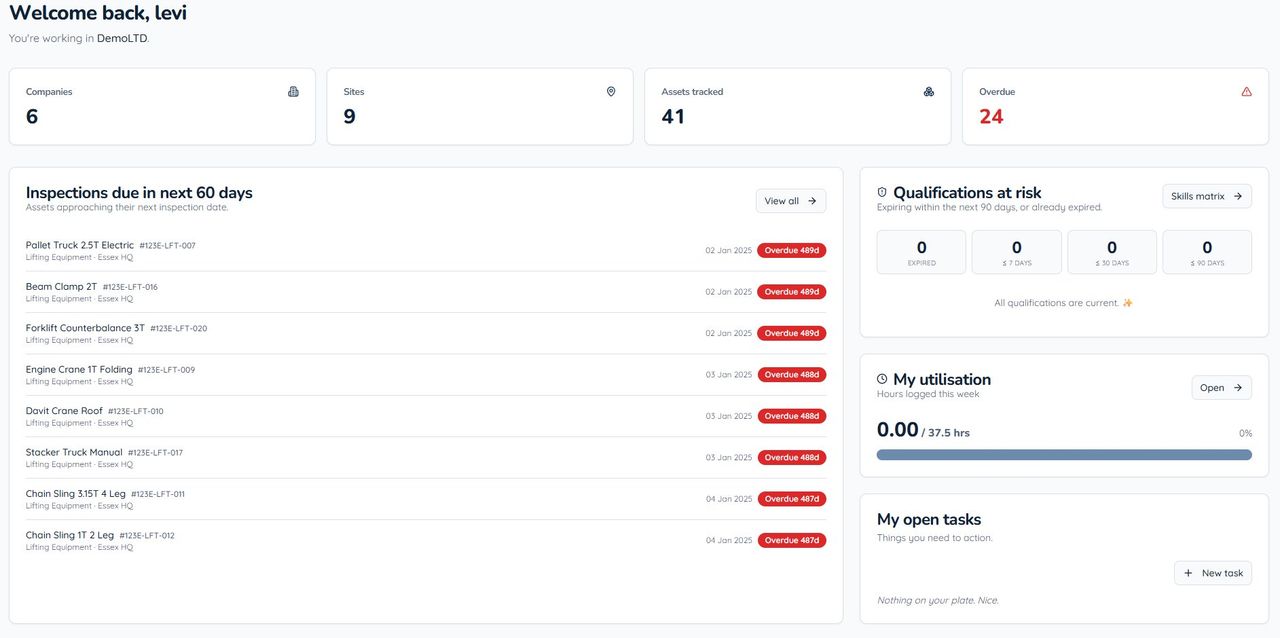 CertFlow's inspection management software, shown on its marketing website