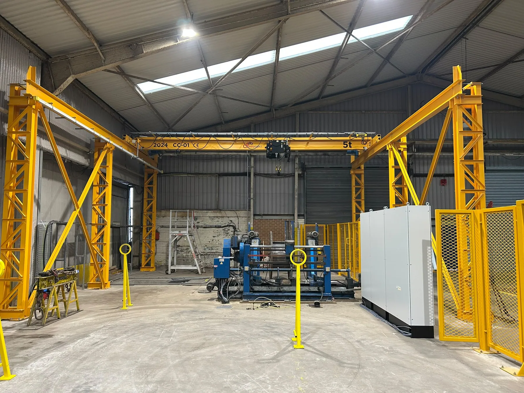 An overhead crane installation featured on the CraneCert website